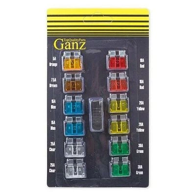 Набор предохранителей флажковых Стандарт блистер 12 шт  GANZ GRP15001